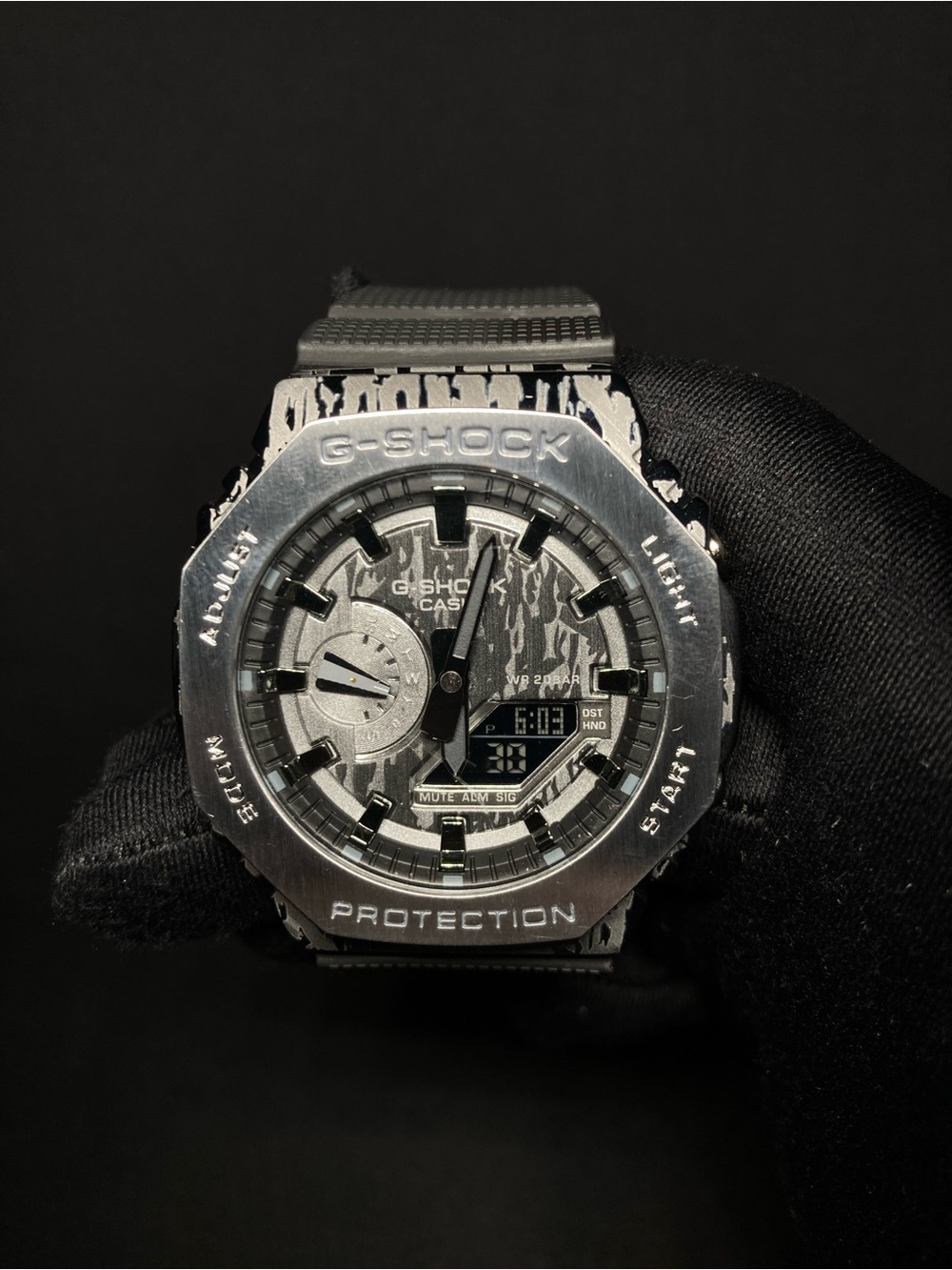 Custom G Shock Grey and Black Gm 2100 Colorway